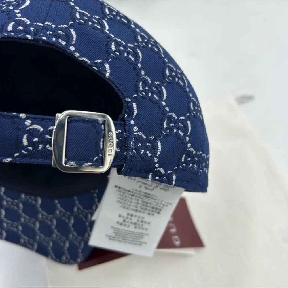 Men’s Gucci, blue shadow GG adjustable baseball cap size medium, made in Italy